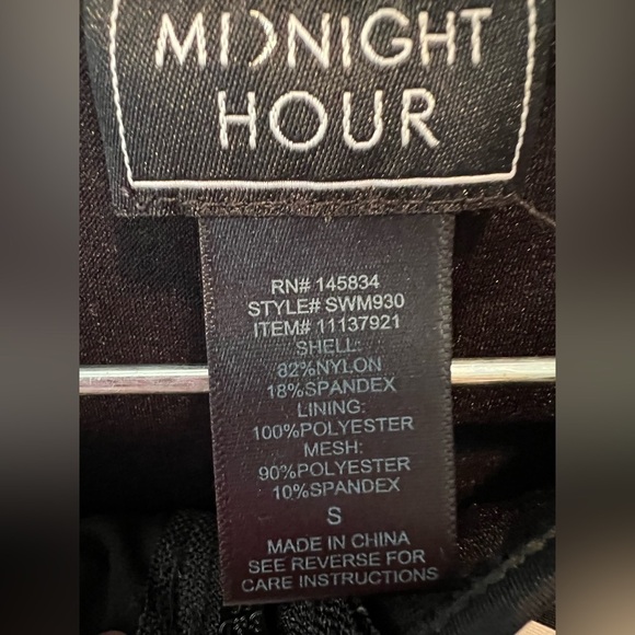 Midnight Hour Checkered Swimsuit, size small, mesh sides, zip front, EUC. - Picture 5 of 7